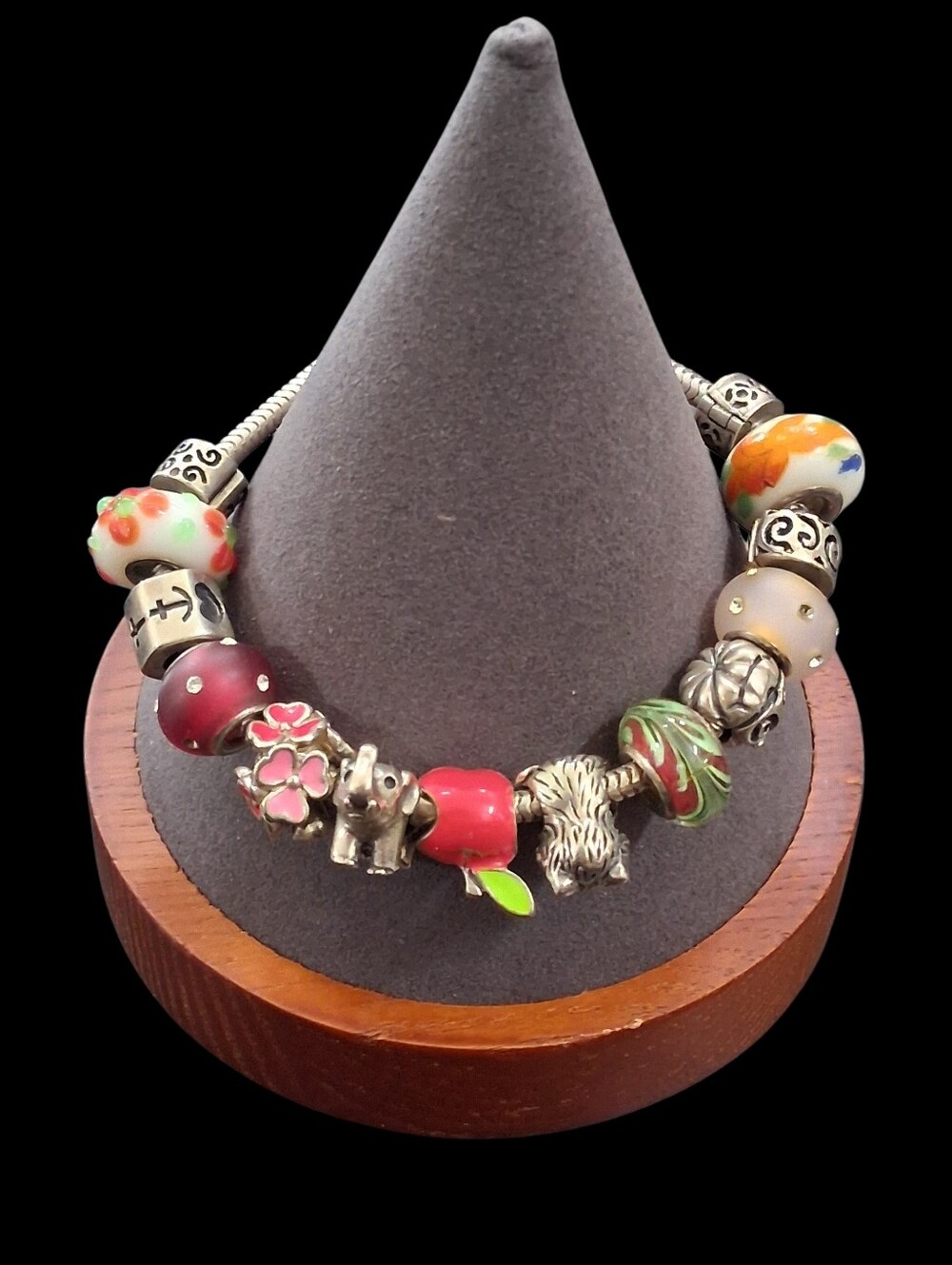 .925 Sterling Silver Charm Bracelet w/ 14 Charms Jewelry